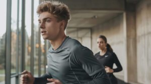 Sportuojantis vaikinas ir mergina